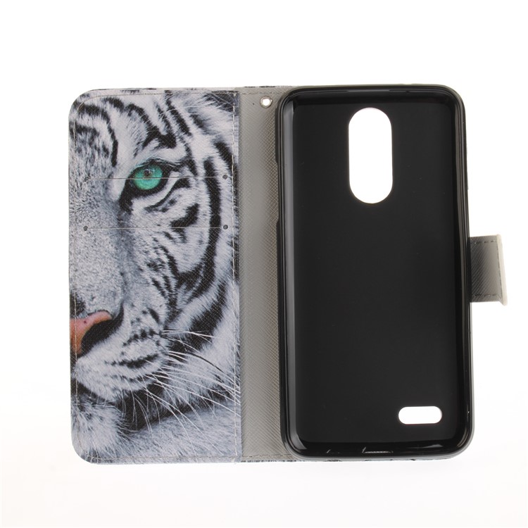 Pattern Printing Leather Stand Case with Card Slots for LG K4 (2017) EU Version - Tiger Pattern-10