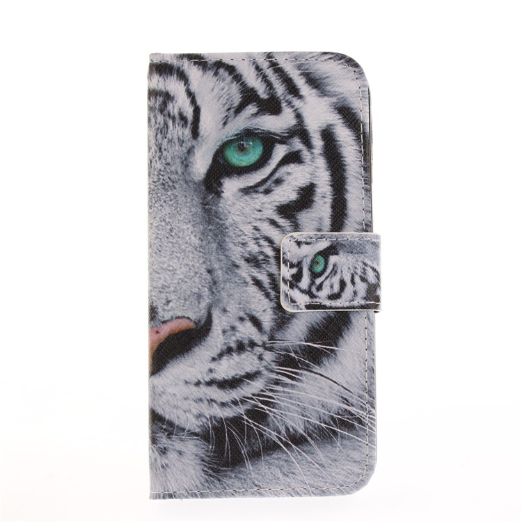 Pattern Printing Leather Stand Case with Card Slots for LG K4 (2017) EU Version - Tiger Pattern-2