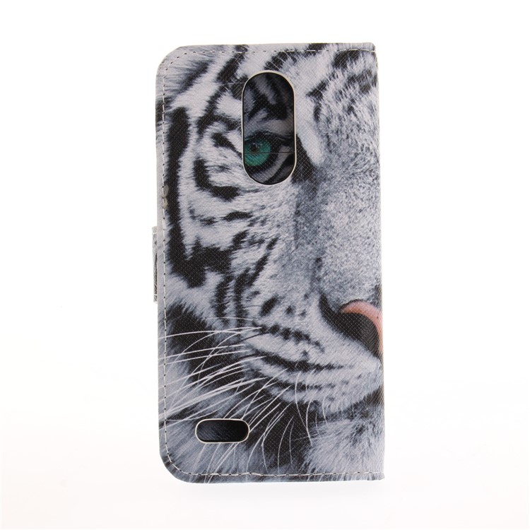 Pattern Printing Leather Stand Case with Card Slots for LG K4 (2017) EU Version - Tiger Pattern-3