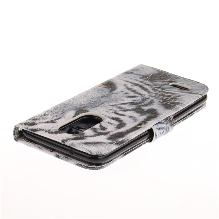 Pattern Printing Leather Stand Case with Card Slots for LG K4 (2017) EU Version - Tiger Pattern-5