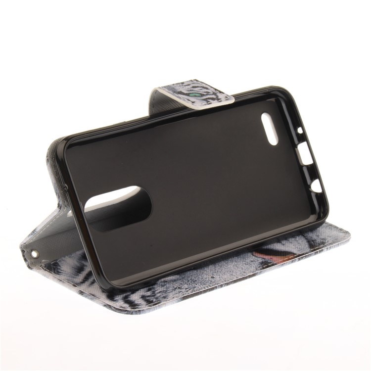 Pattern Printing Leather Stand Case with Card Slots for LG K4 (2017) EU Version - Tiger Pattern-6