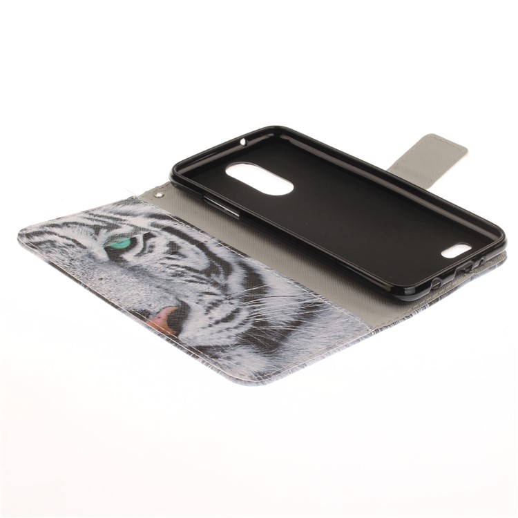 Pattern Printing Leather Stand Case with Card Slots for LG K4 (2017) EU Version - Tiger Pattern-8