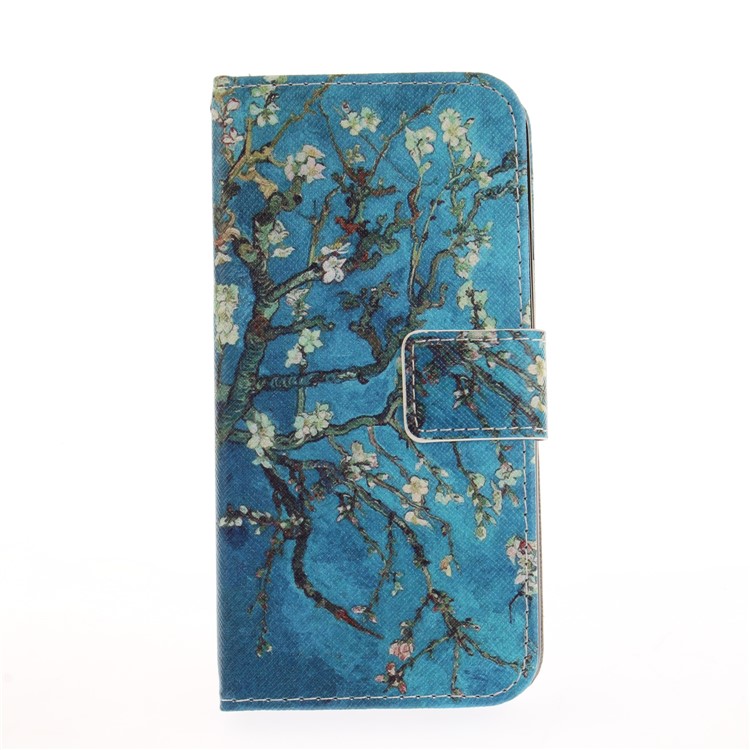 Pattern Printing Leather Stand Cover with Card Slots for LG K4 (2017) EU Version - Tree with Flowers-2