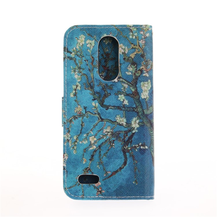 Pattern Printing Leather Stand Cover with Card Slots for LG K4 (2017) EU Version - Tree with Flowers-3
