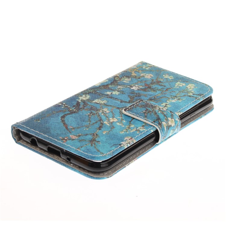 Pattern Printing Leather Stand Cover with Card Slots for LG K4 (2017) EU Version - Tree with Flowers-4