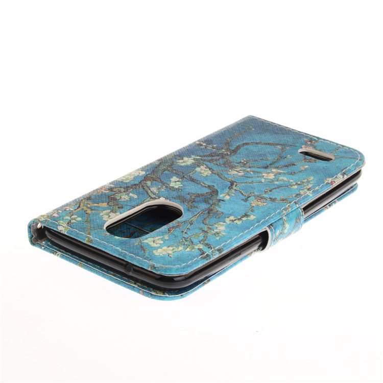 Pattern Printing Leather Stand Cover with Card Slots for LG K4 (2017) EU Version - Tree with Flowers-5
