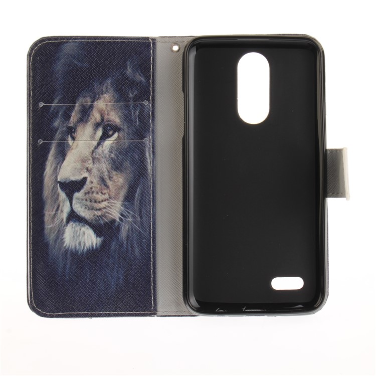 Pattern Printing Wallet Leather Magnetic Case for LG K4 (2017) EU Version - Lion Pattern-10