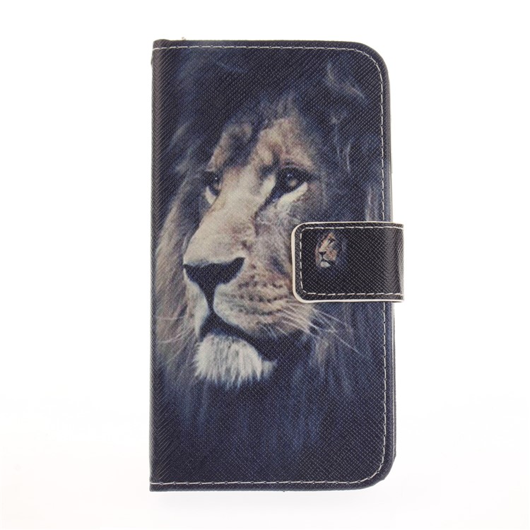 Pattern Printing Wallet Leather Magnetic Case for LG K4 (2017) EU Version - Lion Pattern-2