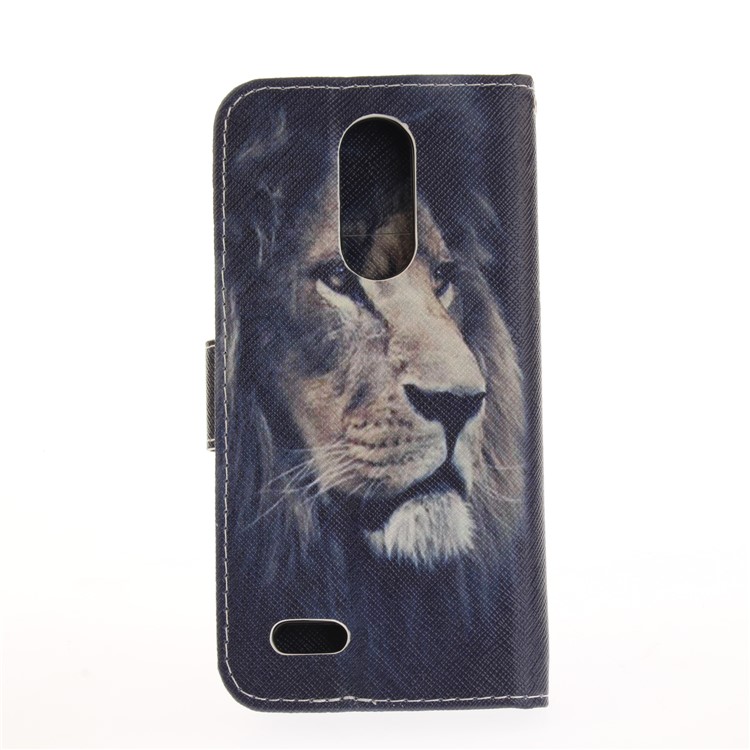 Pattern Printing Wallet Leather Magnetic Case for LG K4 (2017) EU Version - Lion Pattern-3