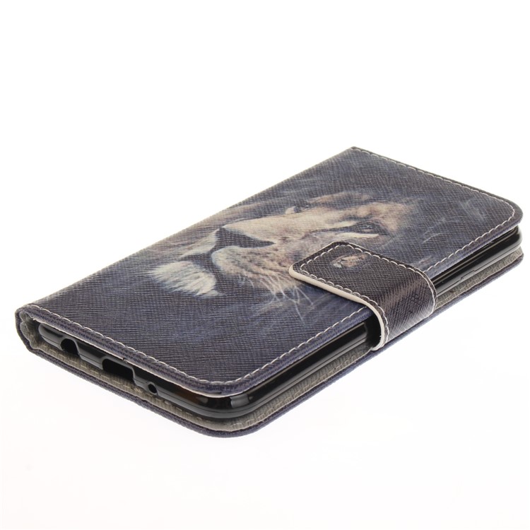 Pattern Printing Wallet Leather Magnetic Case for LG K4 (2017) EU Version - Lion Pattern-4