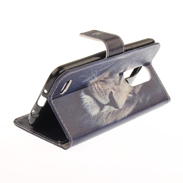 Pattern Printing Wallet Leather Magnetic Case for LG K4 (2017) EU Version - Lion Pattern-7