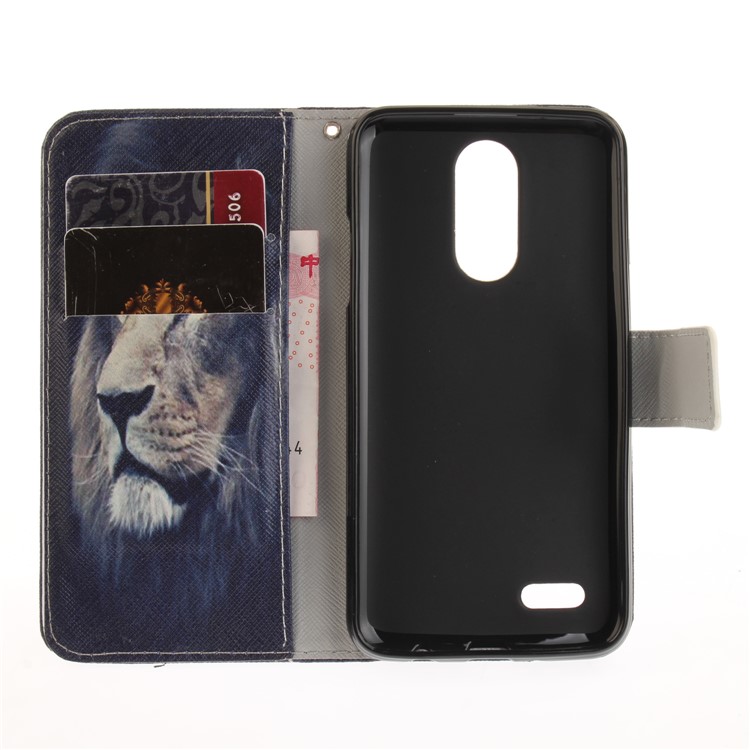 Pattern Printing Wallet Leather Magnetic Case for LG K4 (2017) EU Version - Lion Pattern-9