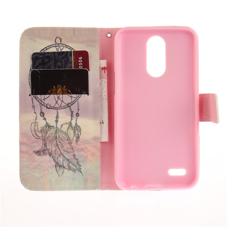 Pattern Printing Leather Wallet Case for LG K10 (2017) - Feather Dream Catcher-9