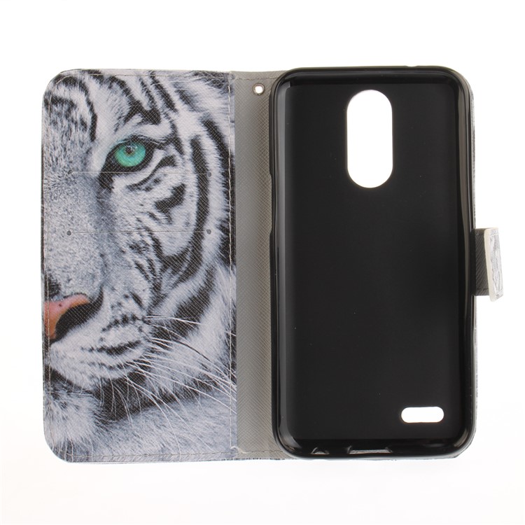 Pattern Printing Leather Card Holder Case for LG K10 (2017) - Tiger Pattern-10