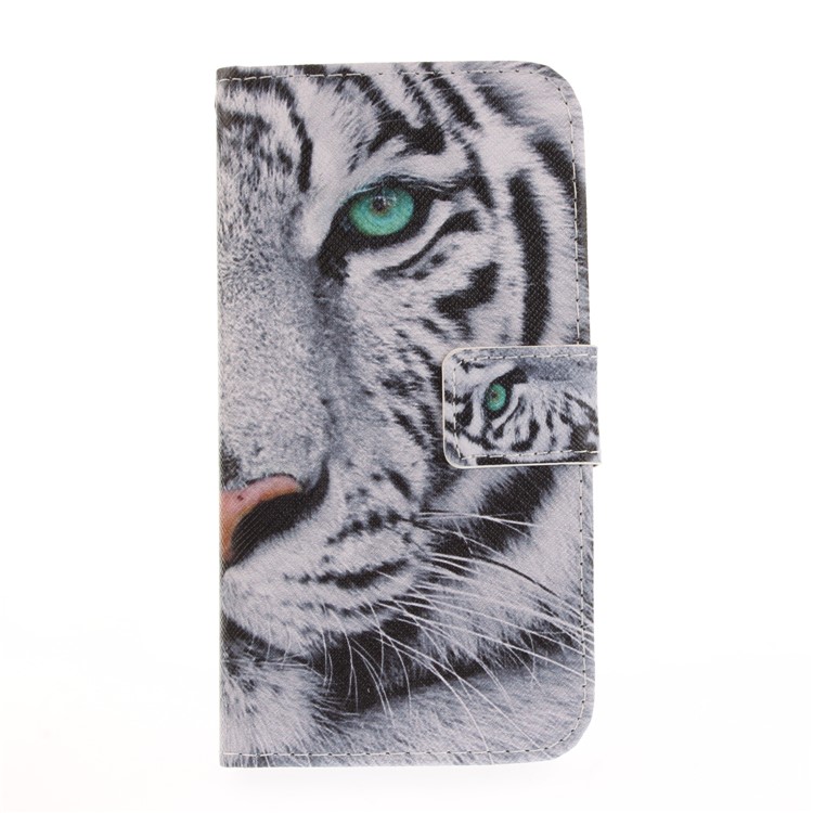 Pattern Printing Leather Card Holder Case for LG K10 (2017) - Tiger Pattern-2