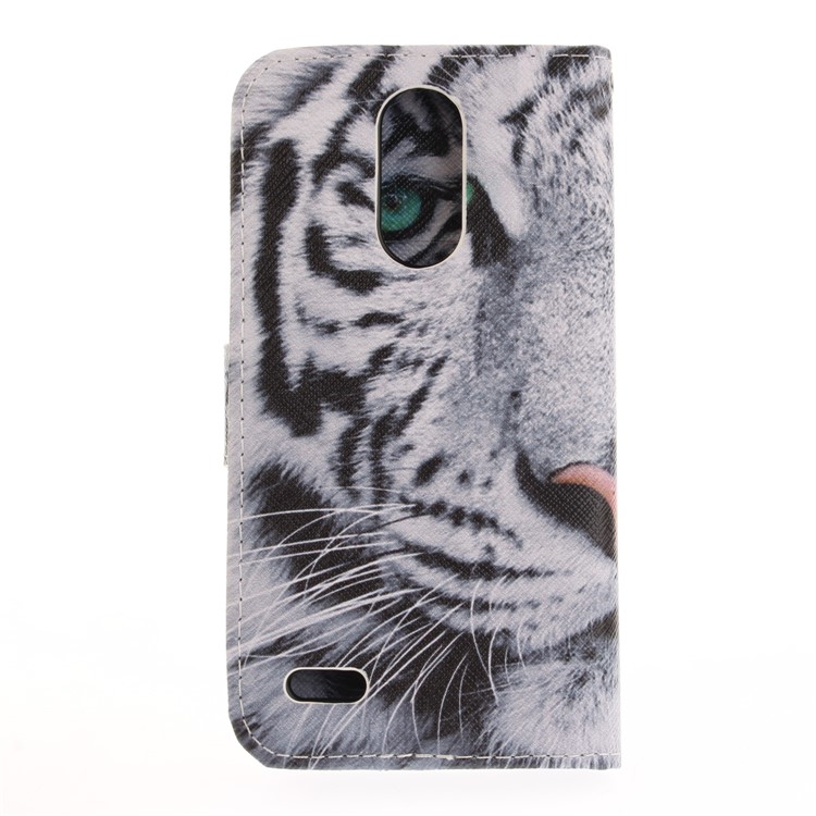 Pattern Printing Leather Card Holder Case for LG K10 (2017) - Tiger Pattern-3