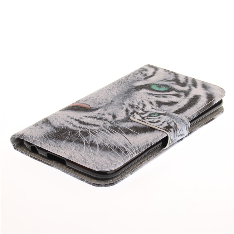 Pattern Printing Leather Card Holder Case for LG K10 (2017) - Tiger Pattern-4