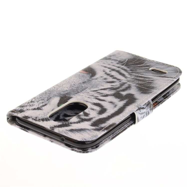 Pattern Printing Leather Card Holder Case for LG K10 (2017) - Tiger Pattern-5