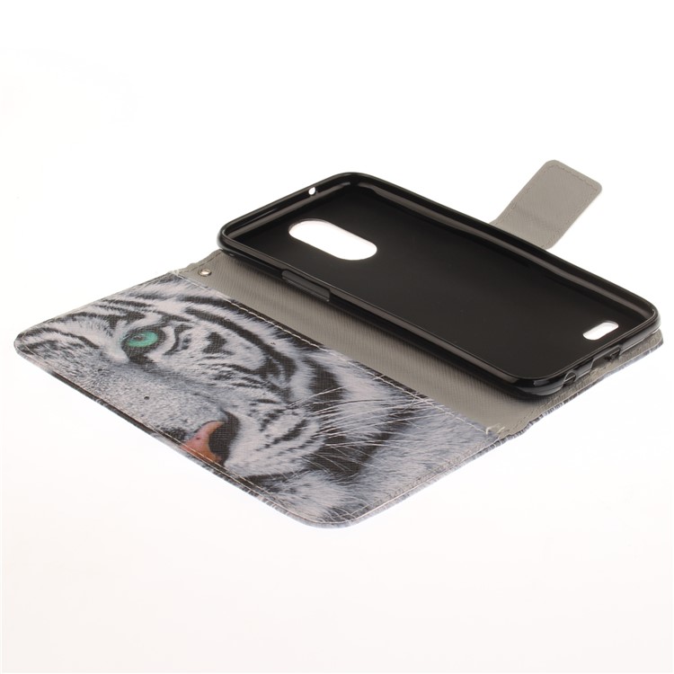 Pattern Printing Leather Card Holder Case for LG K10 (2017) - Tiger Pattern-8