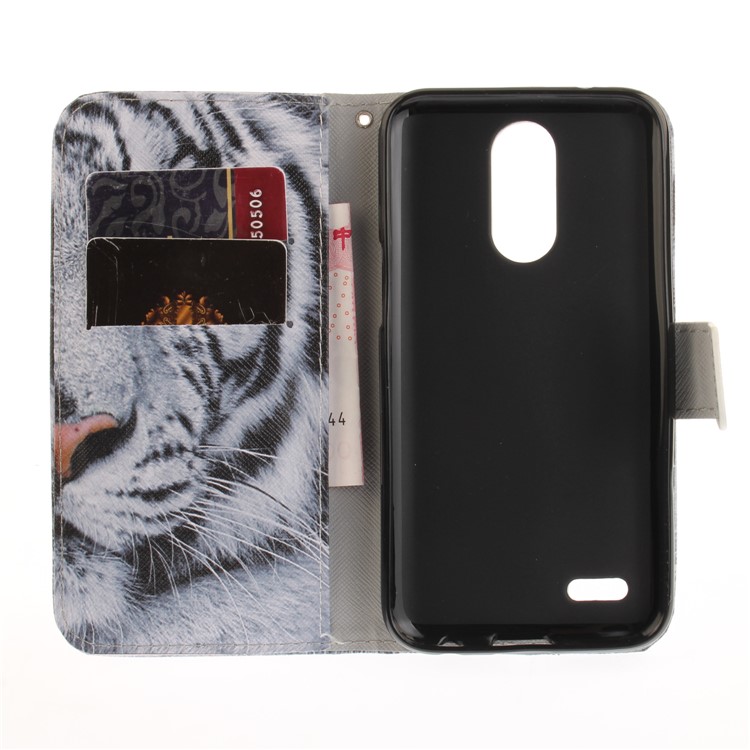Pattern Printing Leather Card Holder Case for LG K10 (2017) - Tiger Pattern-9