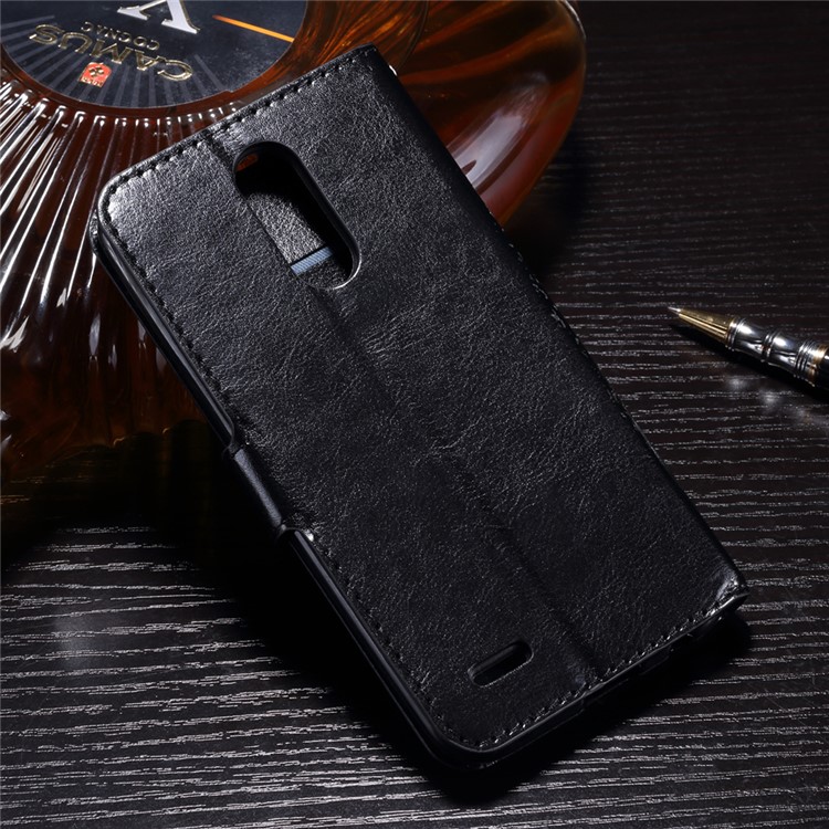 Crazy Horse Texture Wallet Leather Stand Phone Casing for LG K10 (2017) - Black-2