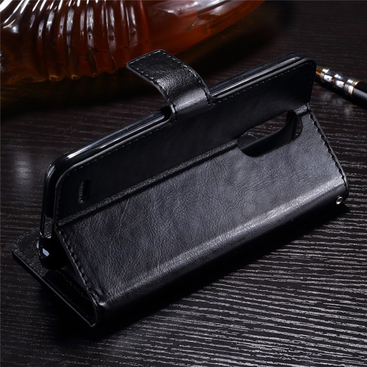 Crazy Horse Texture Wallet Leather Stand Phone Casing for LG K10 (2017) - Black-3