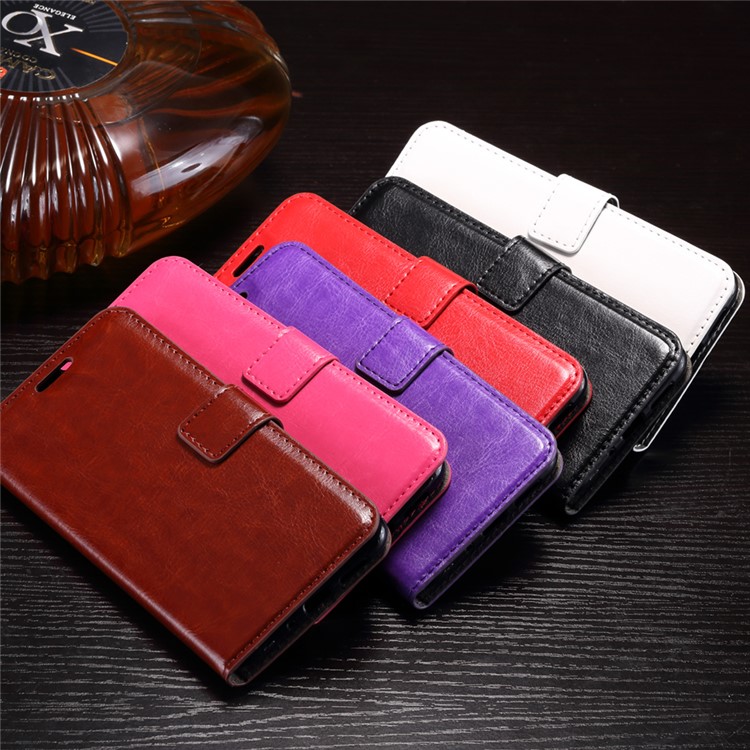 Crazy Horse Texture Wallet Leather Stand Phone Casing for LG K10 (2017) - Black-4