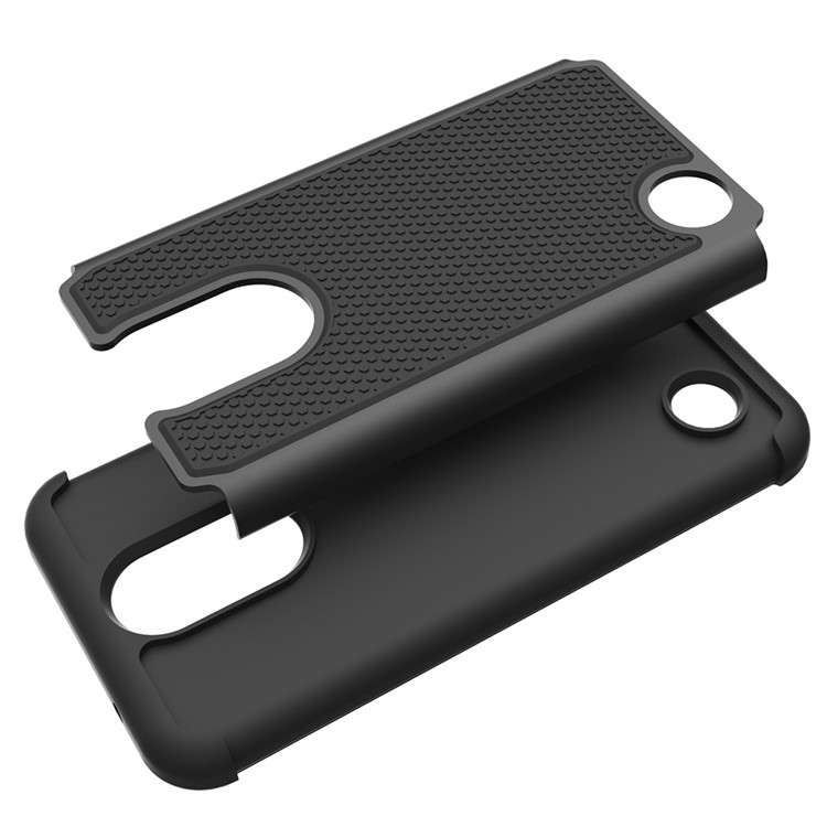 Mobile Cover Football Grain PC + Bolsa de Silicone para LG K10(2017) / LV5 - negro-2
