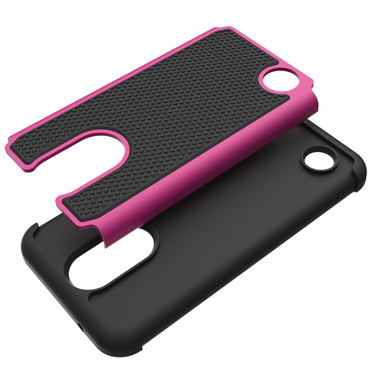 Football Grain PC + Silicone Cover for LG K10 (2017) / LV5 - Rose-3