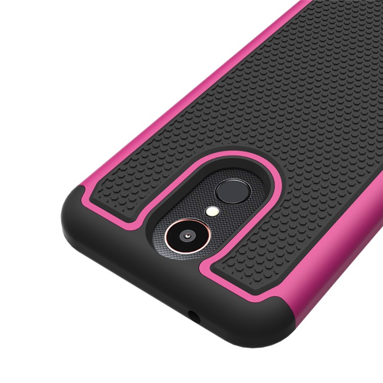 Football Grain PC + Silicone Cover for LG K10 (2017) / LV5 - Rose-5