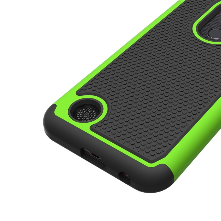 Football Grain PC + Silicone Mobile Case for LG K10 (2017) / LV5 - Green-3