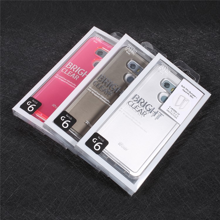 ROAR KOREA Hybrid 2-in-1 Clear Hard PC Back Cover + Soft TPU Bumper Case for LG G6 - Transparent-8