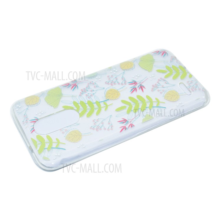 Pattern Printing TPU Soft Case for LG K4 (2017) - Flowers and Leaves-4