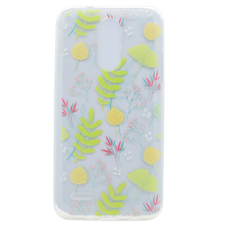 Patterned Flexible TPU Case for LG K8 (2017) - Flowers and Leaves-1