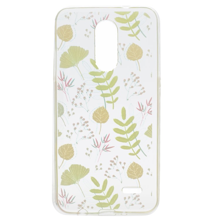 Patterned Flexible TPU Case for LG K8 (2017) - Flowers and Leaves-4