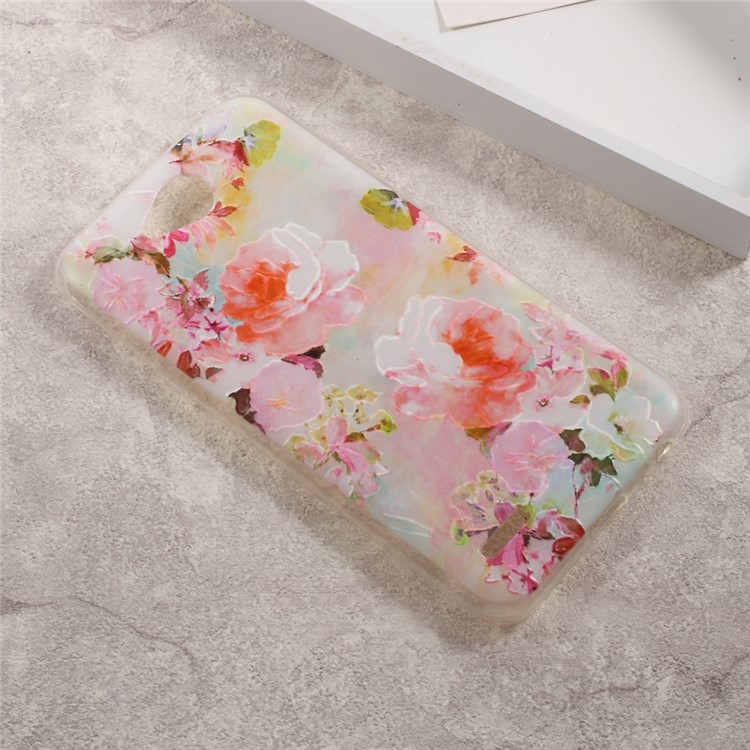 Embossed Pattern TPU Back Phone Case for LG X Power 2 - Blooming Flowers-2