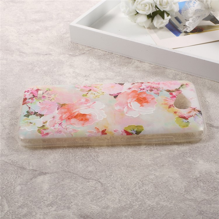 Embossed Pattern TPU Back Phone Case for LG X Power 2 - Blooming Flowers-3