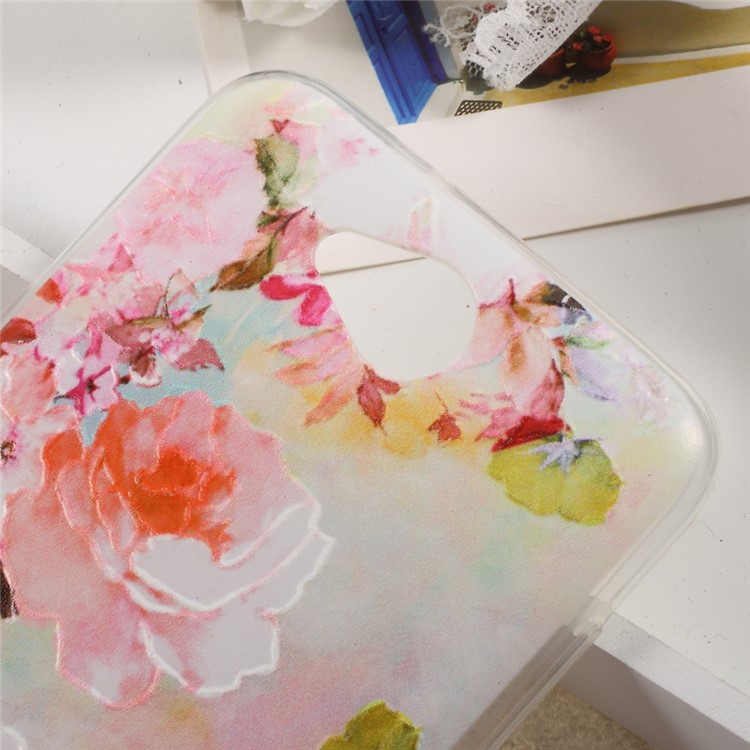 Embossed Pattern TPU Back Phone Case for LG X Power 2 - Blooming Flowers-4