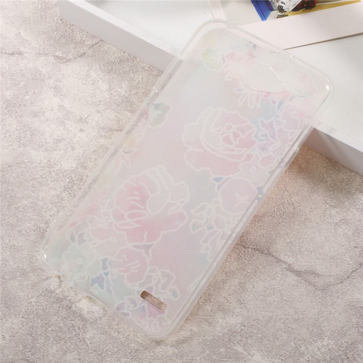 Embossed Pattern TPU Back Phone Case for LG X Power 2 - Blooming Flowers-5