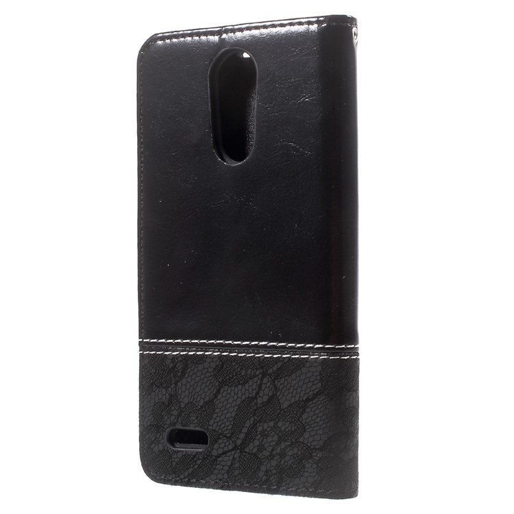 Contrast Color Stand PU Leather Wallet Cover for LG K10 (2017) - Black-3