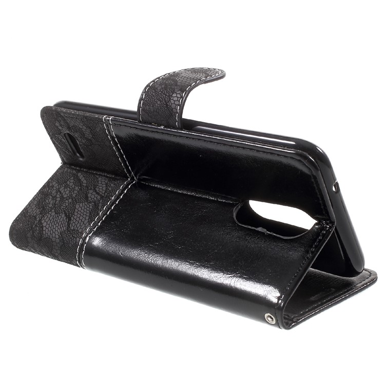 Contrast Color Stand PU Leather Wallet Cover for LG K10 (2017) - Black-4