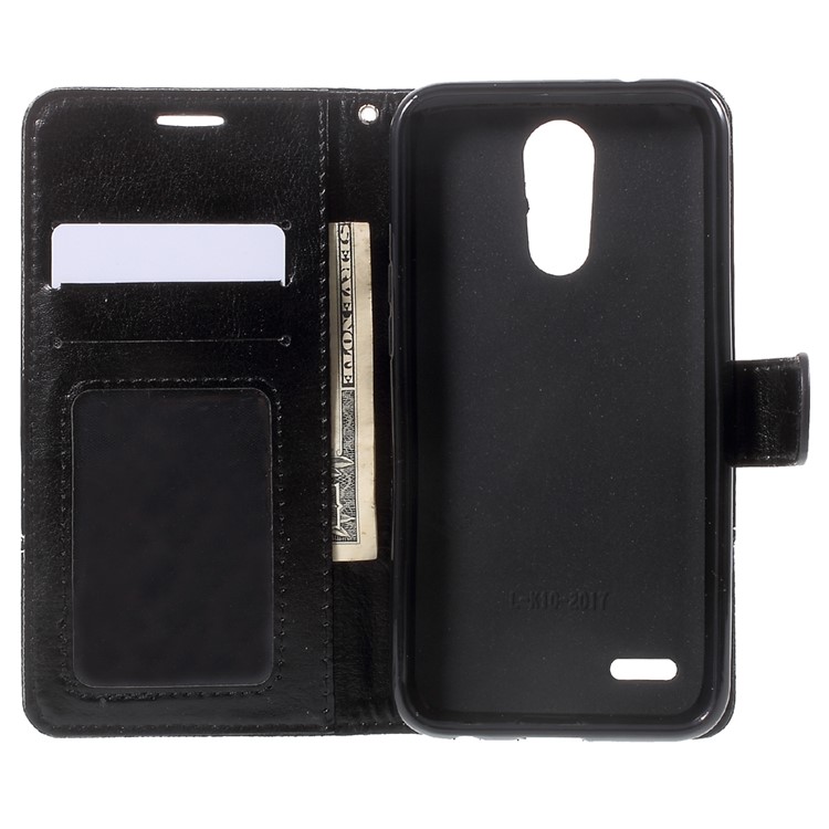 Contrast Color Stand PU Leather Wallet Cover for LG K10 (2017) - Black-5