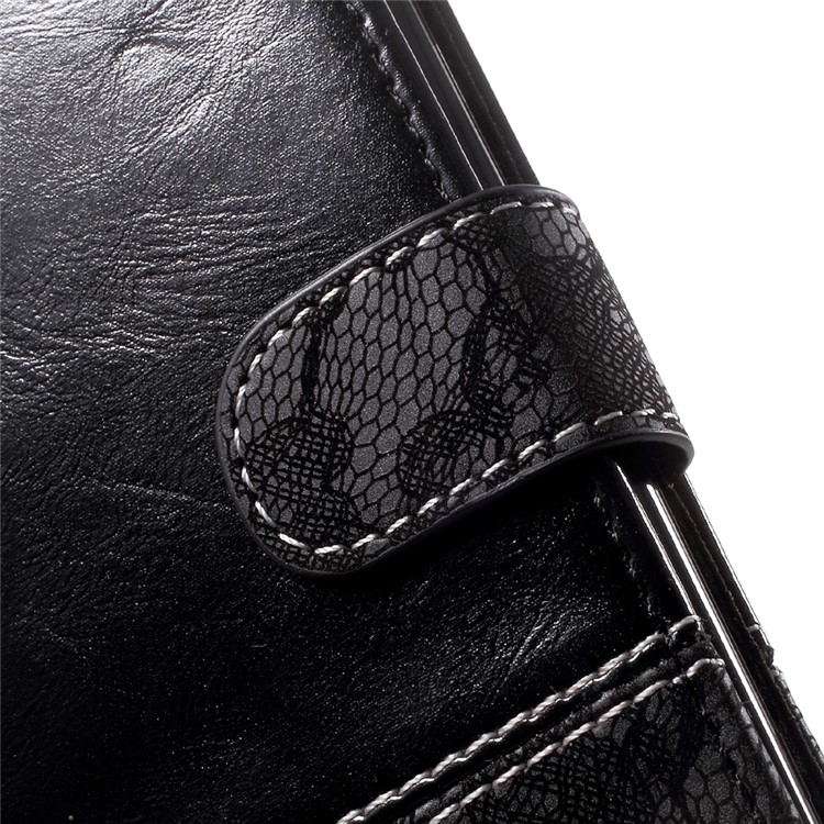 Contrast Color Stand PU Leather Wallet Cover for LG K10 (2017) - Black-7