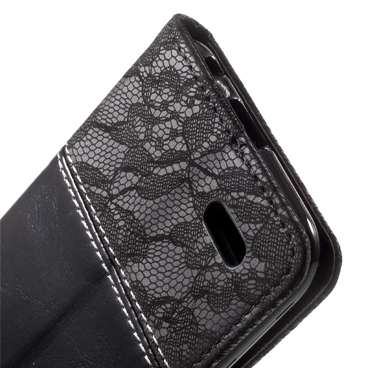 Contrast Color Stand PU Leather Wallet Cover for LG K10 (2017) - Black-8