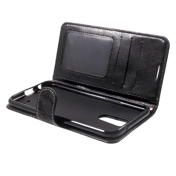 Contrast Color Stand PU Leather Wallet Cover for LG K10 (2017) - Black-9