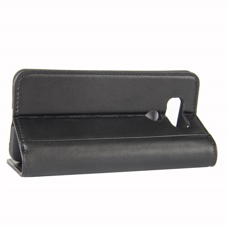Genuine Split Leather Wallet Phone Case with Stand for LG G6 - Black-6