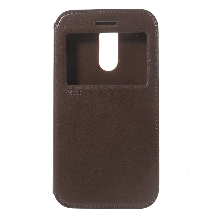 ROAR KOREA Card Holder Magnetic Leather Stand Shell for LG K10 (2017) - Brown-1