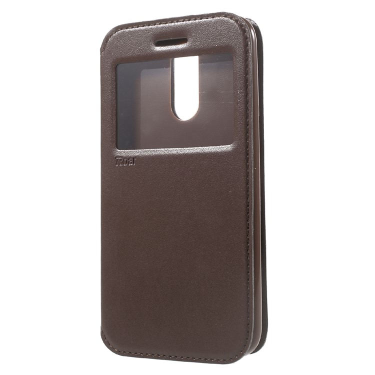 ROAR KOREA Card Holder Magnetic Leather Stand Shell for LG K10 (2017) - Brown-2