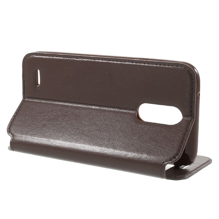 ROAR KOREA Card Holder Magnetic Leather Stand Shell for LG K10 (2017) - Brown-4