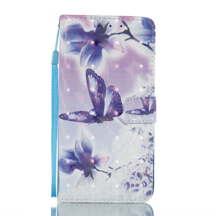 Pattern Printing Light Spot Decor Leather Phone Case for LG Stylus 3 - Flowers and Butterflies-2